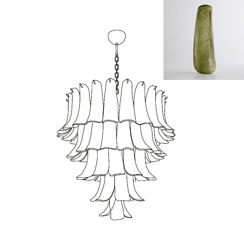 Aurora Chandelier Murano Glass Petals Vintage