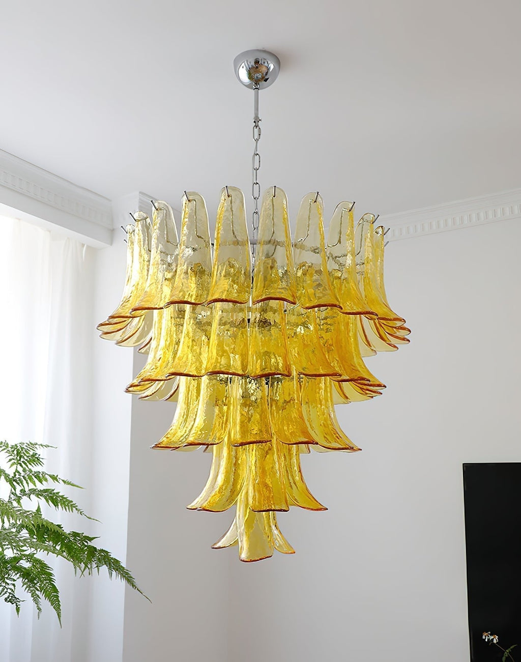 Aurora Chandelier Murano Glass Petals Vintage