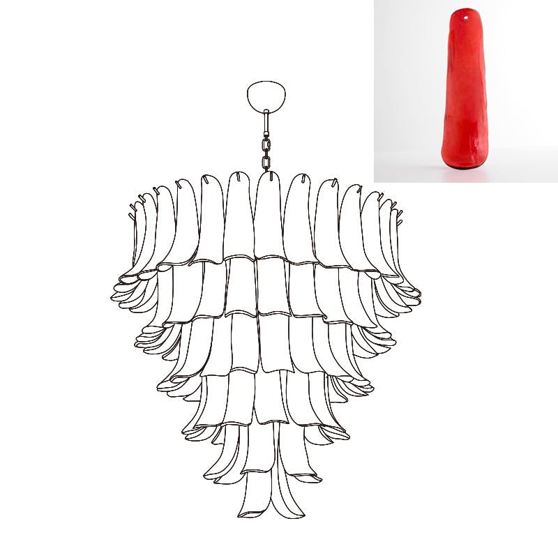 Aurora Chandelier Murano Glass Petals Vintage