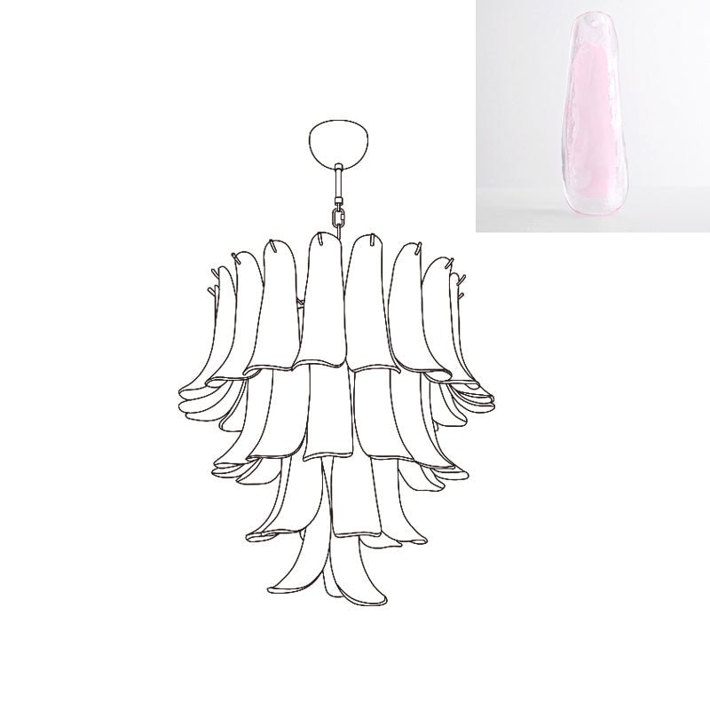 Aurora Chandelier Murano Glass Petals Vintage