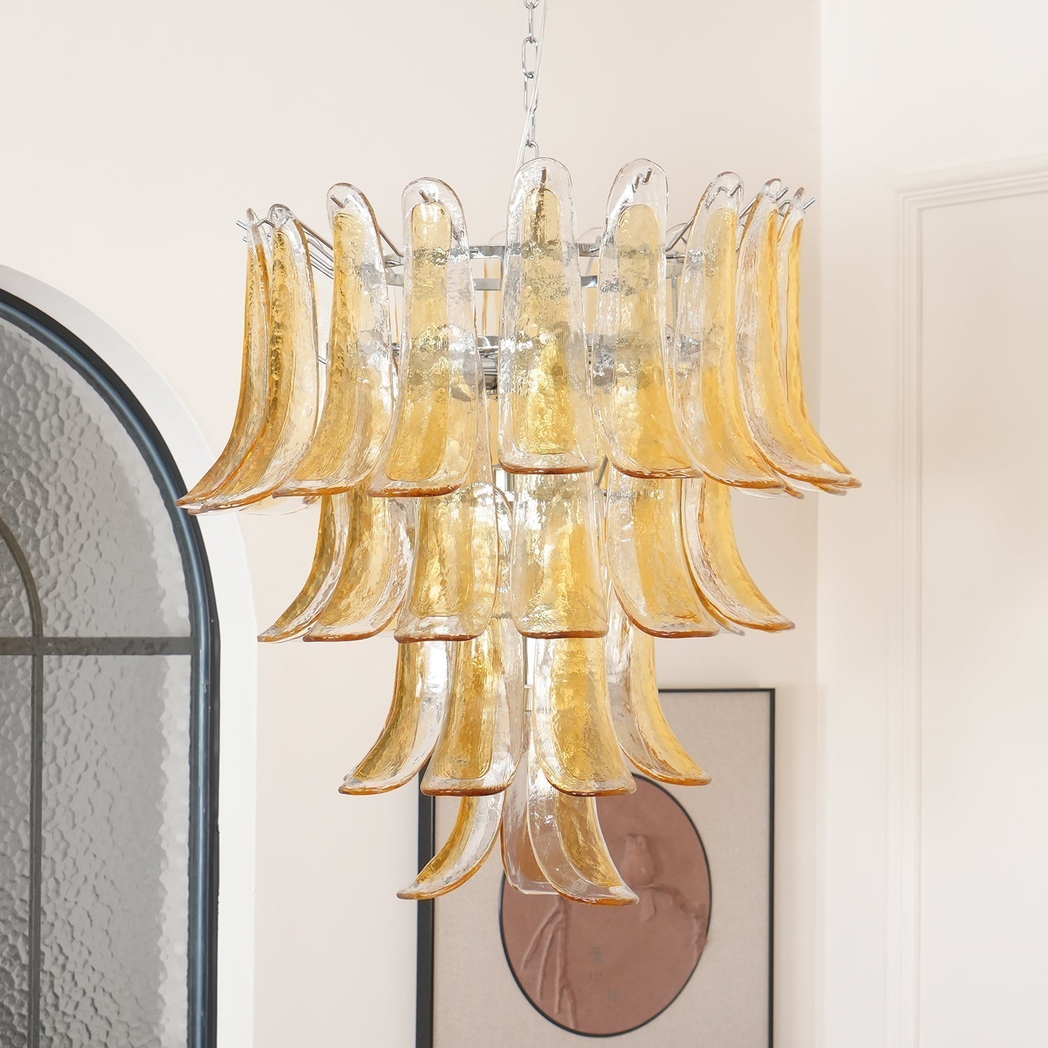 Aurora Chandelier Murano Glass Petals Vintage
