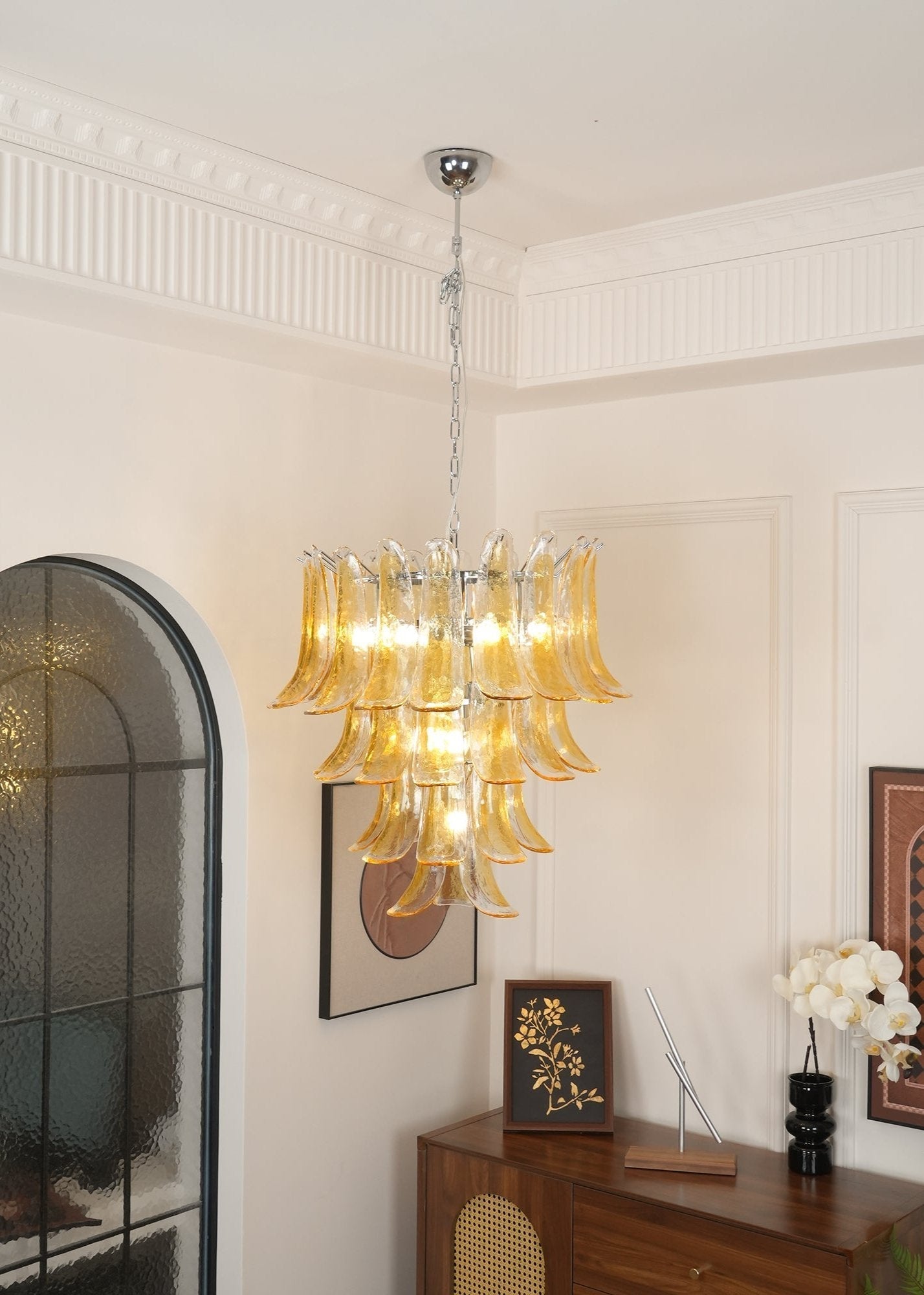 Aurora Chandelier Murano Glass Petals Vintage