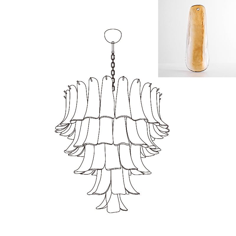 Aurora Chandelier Murano Glass Petals Vintage