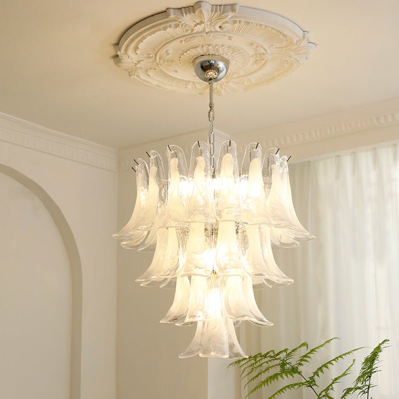 Aurora Chandelier Murano Glass Petals Vintage