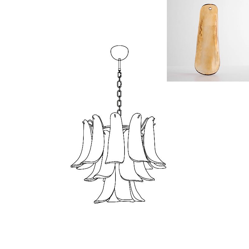 Aurora Chandelier Murano Glass Petals Vintage