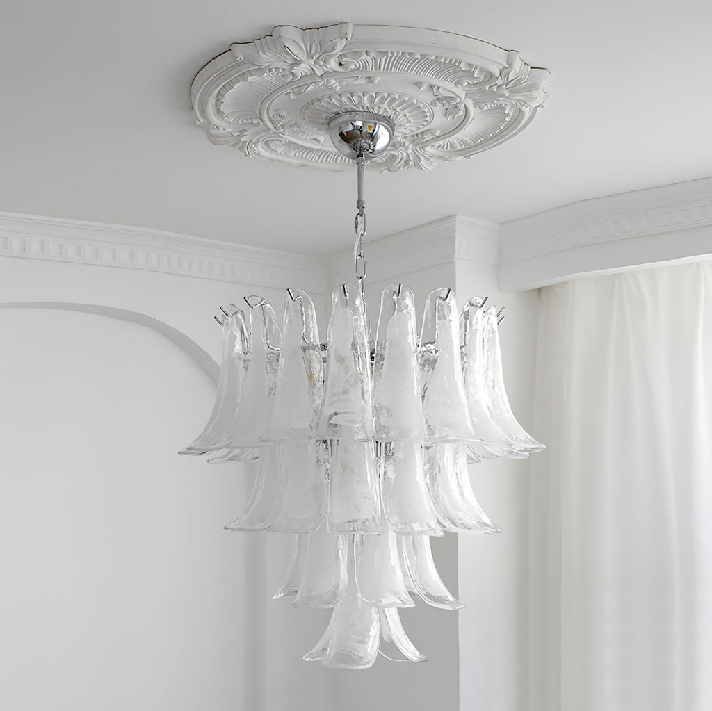 Aurora Chandelier Murano Glass Petals Vintage