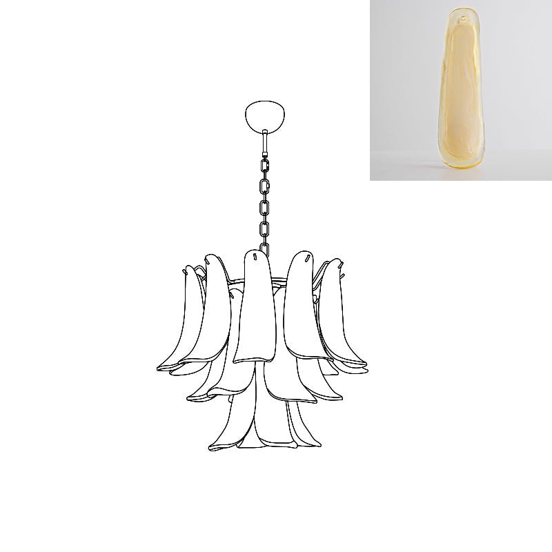 Aurora Chandelier Murano Glass Petals Vintage