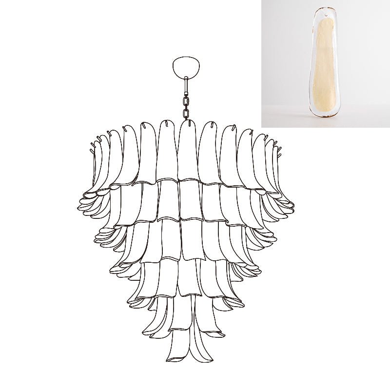 Aurora Chandelier Murano Glass Petals Vintage