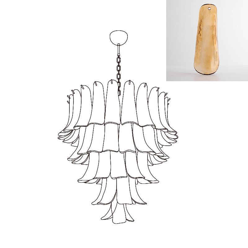 Aurora Chandelier Murano Glass Petals Vintage