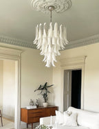 Aurora Chandelier Clear Murano Glass Petal Vintage