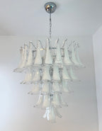 Aurora Chandelier Clear Murano Glass Petal Vintage