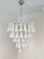 Aurora Chandelier Clear Murano Glass Petal Vintage
