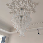Aurora Chandelier Clear Murano Glass Petal Vintage