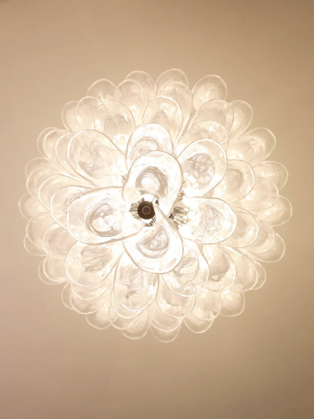 Aurora Chandelier Clear Murano Glass Petal Vintage