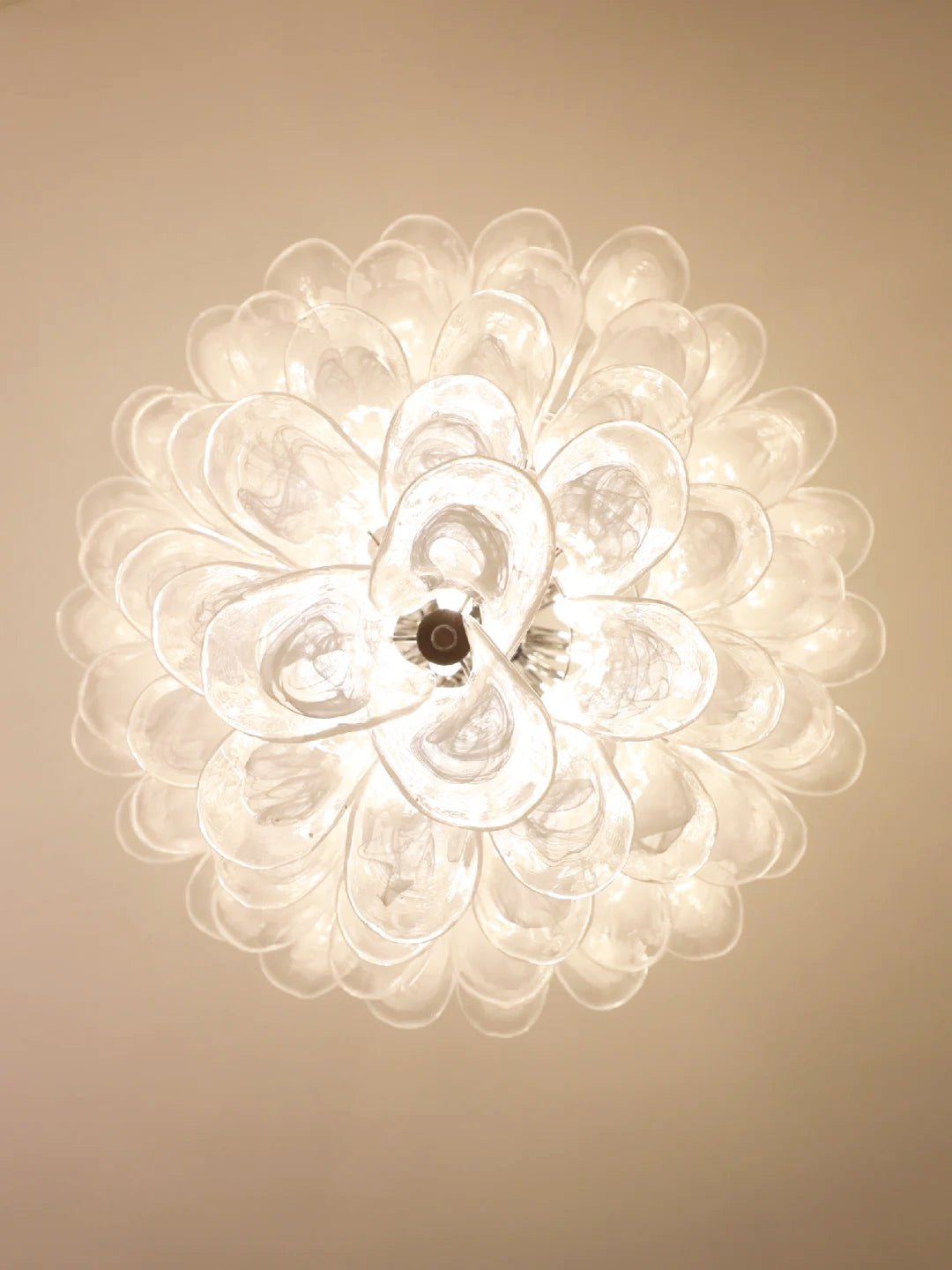 Aurora Chandelier Clear Murano Glass Petal Vintage