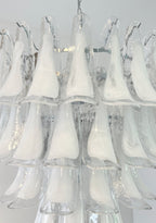 Aurora Chandelier Clear Murano Glass Petal Vintage