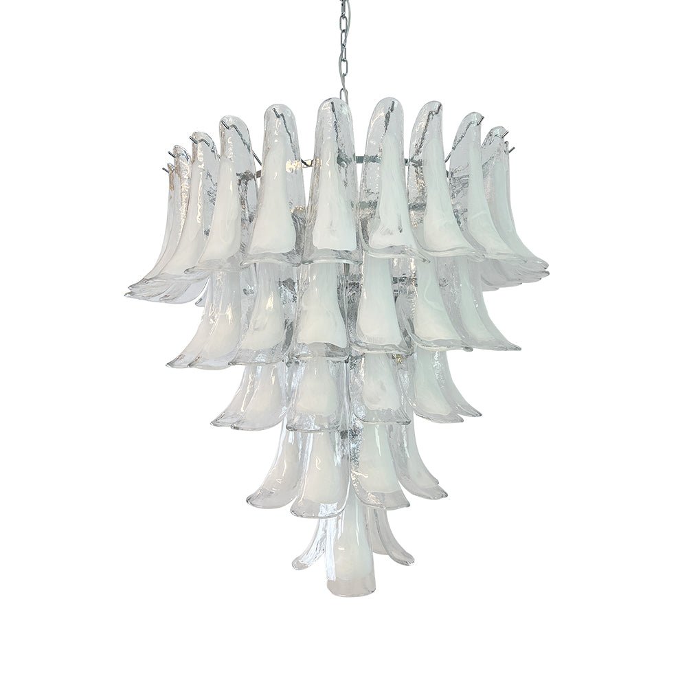 Aurora Chandelier Clear Murano Glass Petal Vintage