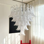 Aurora Chandelier Clear Murano Glass Petal Vintage