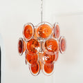 Aurora Chandelier Murano Orange Glass