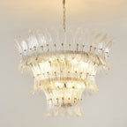 Aurora Chandelier Murano Glass Palmette Leaf Tiered