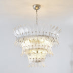 Aurora Chandelier Murano Glass Palmette Leaf Tiered