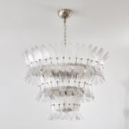 Aurora Chandelier Murano Glass Palmette Leaf Tiered