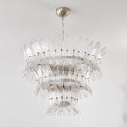 Aurora Chandelier Murano Glass Palmette Leaf Tiered