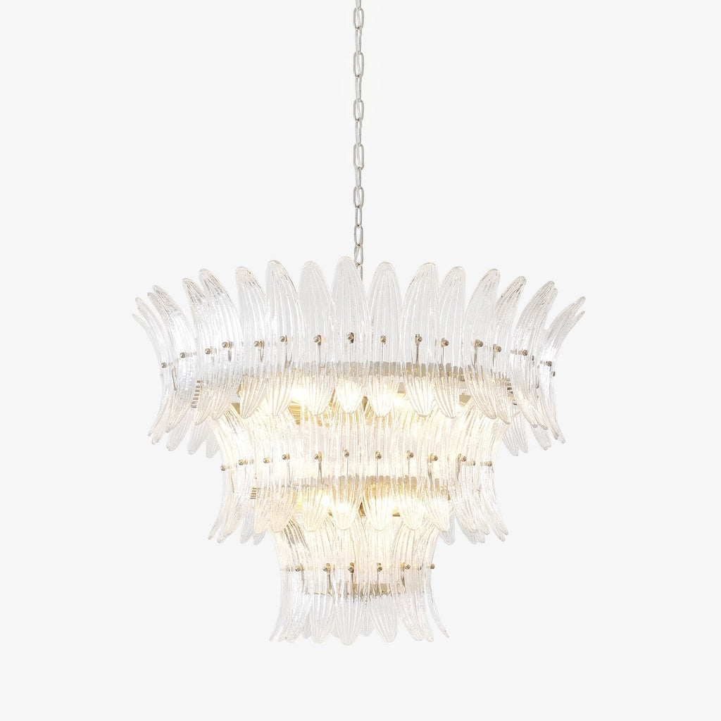Aurora Chandelier Murano Glass Palmette Leaf Tiered