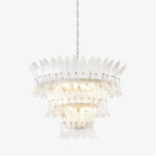 Aurora Chandelier Murano Glass Palmette Leaf Tiered