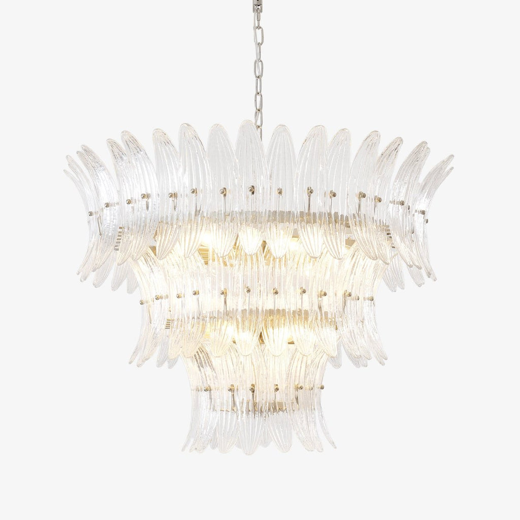 Aurora Chandelier Murano Glass Palmette Leaf Tiered