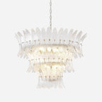 Aurora Chandelier Murano Glass Palmette Leaf Tiered