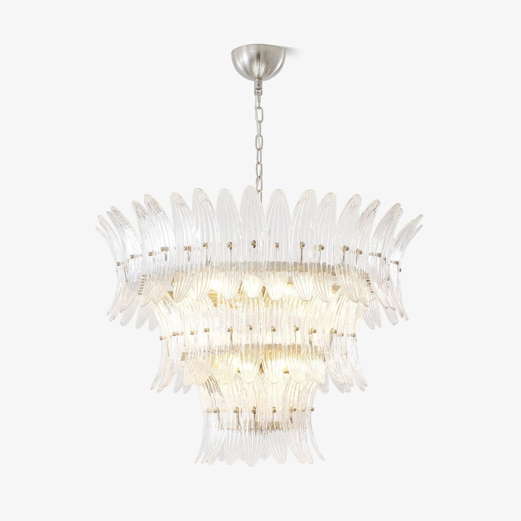 Aurora Chandelier Murano Glass Palmette Leaf Tiered