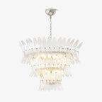 Aurora Chandelier Murano Glass Palmette Leaf Tiered