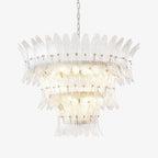 Aurora Chandelier Murano Glass Palmette Leaf Tiered