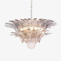 Aurora Chandelier Palmette Clear Murano Glass Leaf Layered