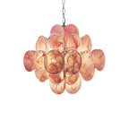 Aurora Chandelier Pink Disc Layered Artisanal