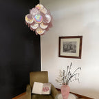 Aurora Chandelier Pink Disc Layered Artisanal