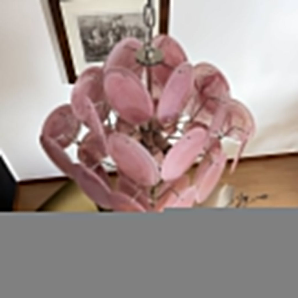 Aurora Chandelier Pink Disc Layered Artisanal