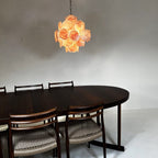 Aurora Chandelier Pink Disc Layered Artisanal
