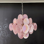 Aurora Chandelier Pink Disc Layered Artisanal