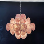 Aurora Chandelier Pink Disc Layered Artisanal