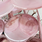 Aurora Chandelier Pink Disc Layered Artisanal