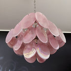 Aurora Chandelier Pink Disc Layered Artisanal