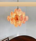 Aurora Chandelier Pink Disc Layered Artisanal