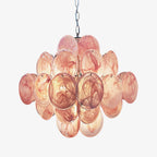 Aurora Chandelier Pink Disc Layered Artisanal