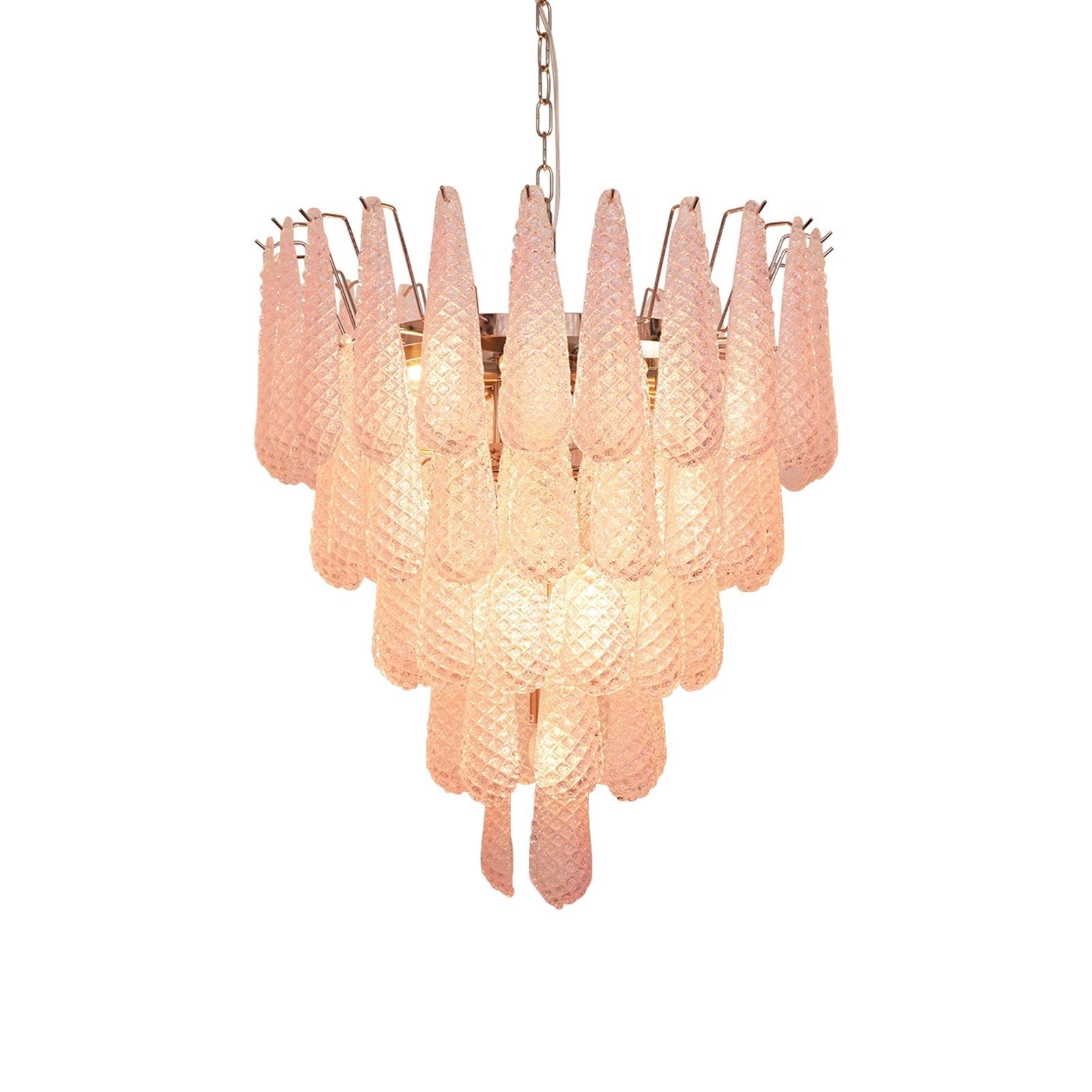 Aurora Chandelier Pink Dewdrop Cascading Romantic