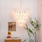 Aurora Chandelier Pink Dewdrop Cascading Romantic