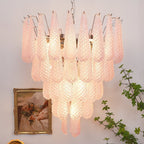 Aurora Chandelier Pink Dewdrop Cascading Romantic