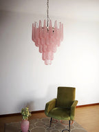 Aurora Chandelier Pink Dewdrop Cascading Romantic