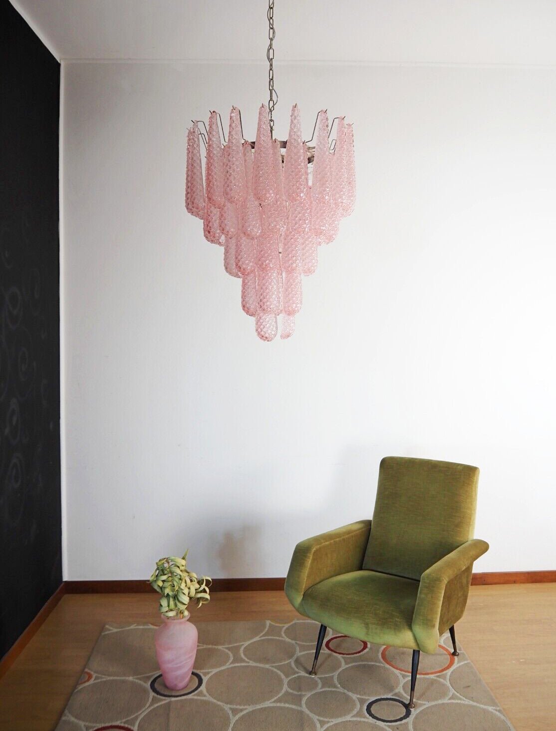 Aurora Chandelier Pink Dewdrop Cascading Romantic